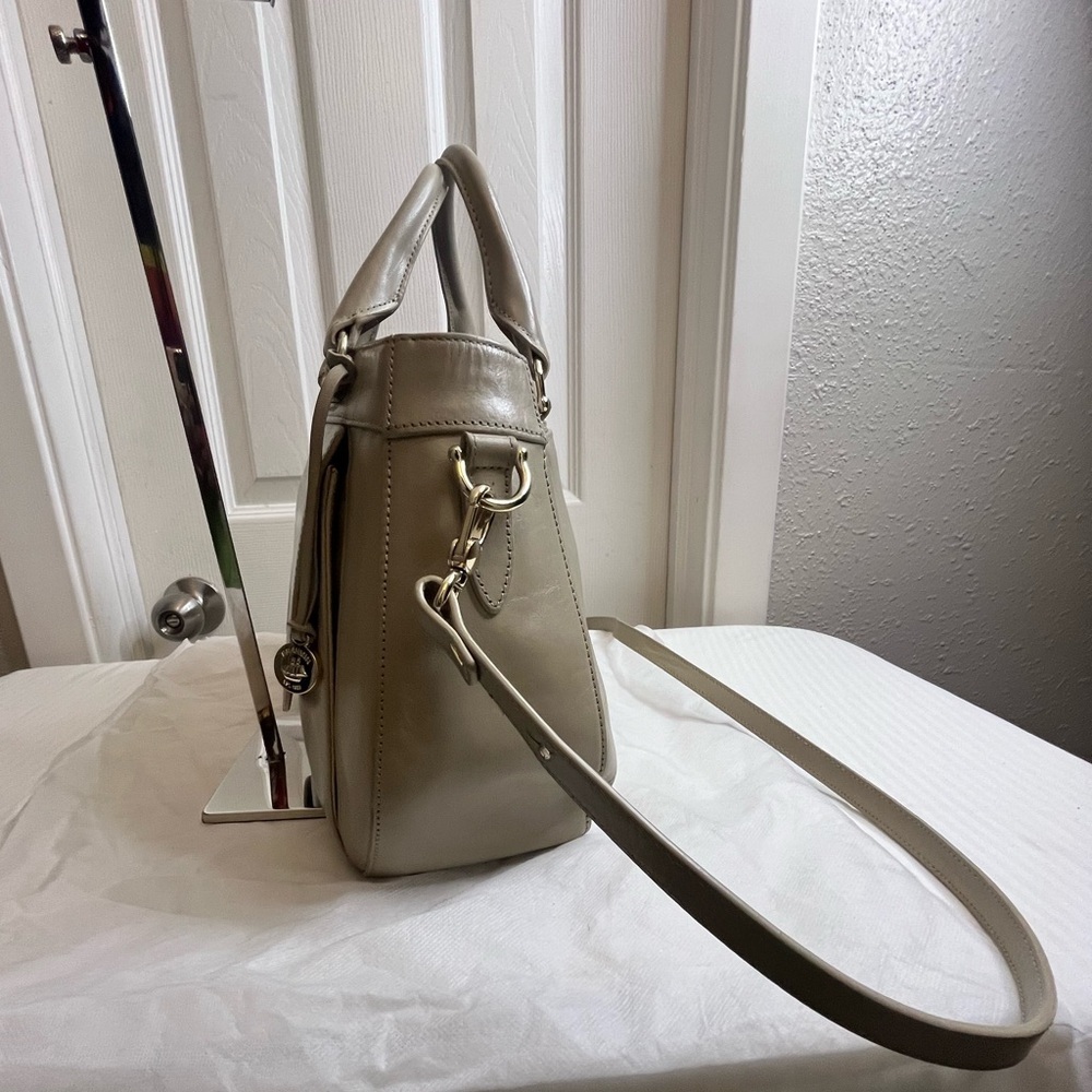 Brahmin Raelynn Satchel Sand Leather Beige gray bag - Picture 8 of 16